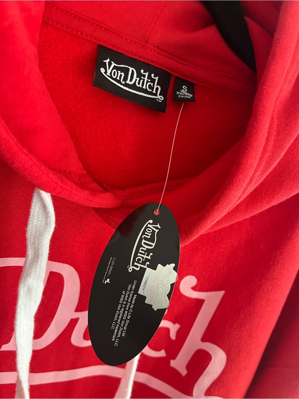 Von Dutch Cropped Red Hoodie NWT - Picture 2 of 5